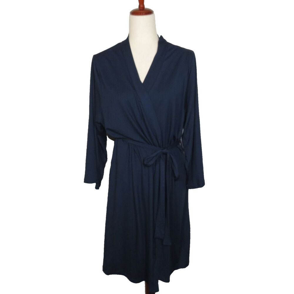 The Paper Store Mia & Tess Navy Soft Lightweight Robe Size Large